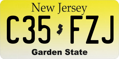 NJ license plate C35FZJ