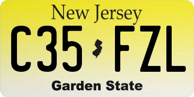 NJ license plate C35FZL