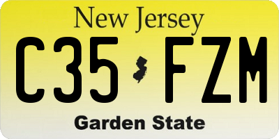 NJ license plate C35FZM