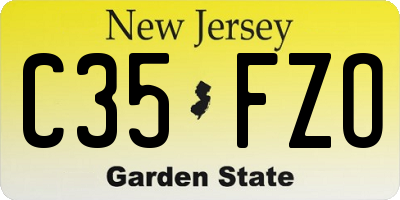 NJ license plate C35FZO