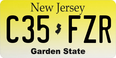 NJ license plate C35FZR