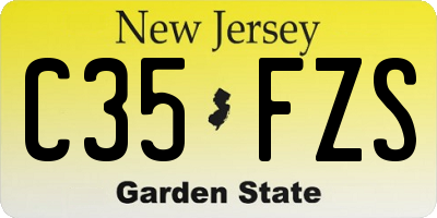 NJ license plate C35FZS
