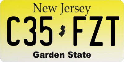 NJ license plate C35FZT