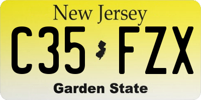 NJ license plate C35FZX