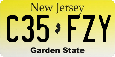 NJ license plate C35FZY