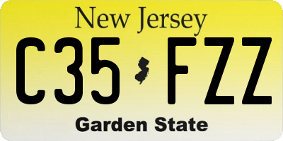 NJ license plate C35FZZ