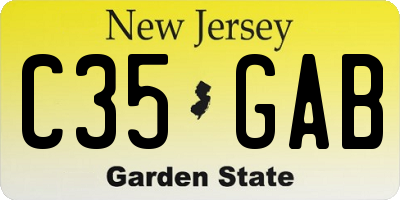 NJ license plate C35GAB