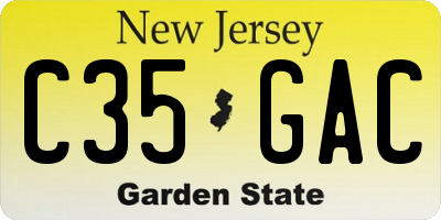 NJ license plate C35GAC