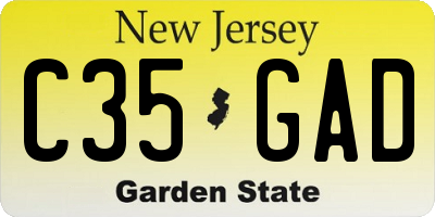 NJ license plate C35GAD