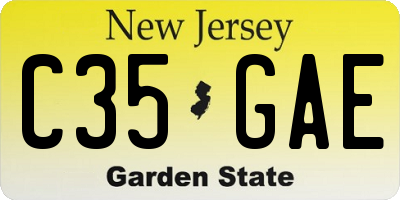 NJ license plate C35GAE