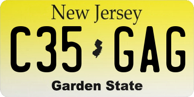 NJ license plate C35GAG