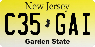 NJ license plate C35GAI