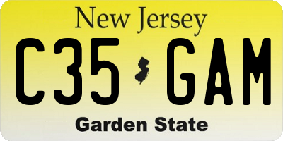 NJ license plate C35GAM