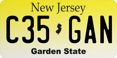 NJ license plate C35GAN