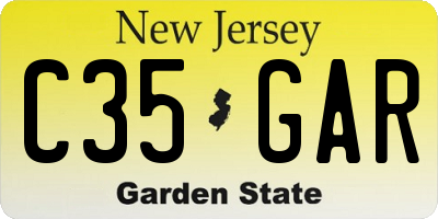 NJ license plate C35GAR