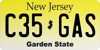 NJ license plate C35GAS
