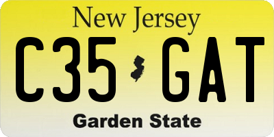 NJ license plate C35GAT
