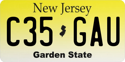 NJ license plate C35GAU