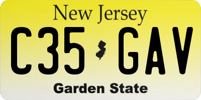 NJ license plate C35GAV