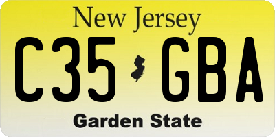 NJ license plate C35GBA