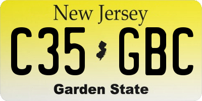 NJ license plate C35GBC