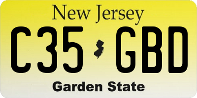 NJ license plate C35GBD