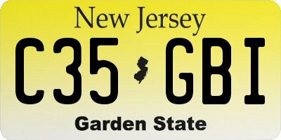 NJ license plate C35GBI