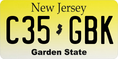 NJ license plate C35GBK