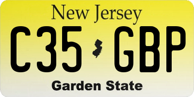 NJ license plate C35GBP