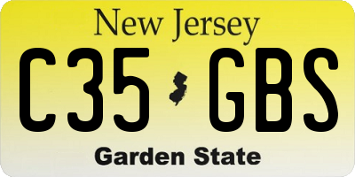 NJ license plate C35GBS