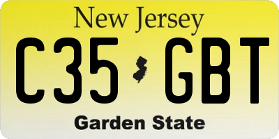 NJ license plate C35GBT