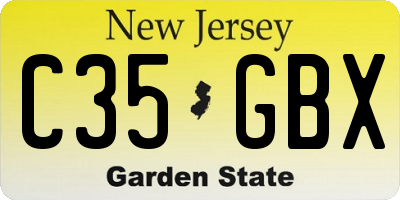 NJ license plate C35GBX