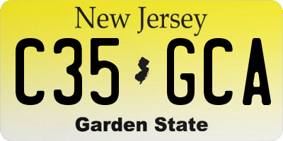 NJ license plate C35GCA