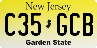 NJ license plate C35GCB