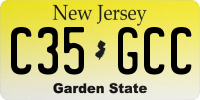 NJ license plate C35GCC