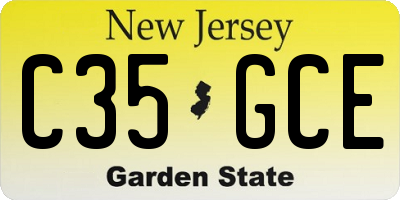 NJ license plate C35GCE