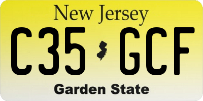 NJ license plate C35GCF