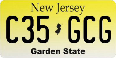 NJ license plate C35GCG