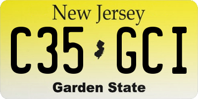 NJ license plate C35GCI