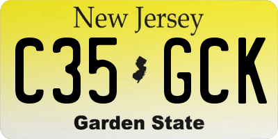 NJ license plate C35GCK