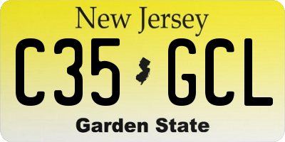NJ license plate C35GCL