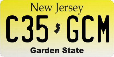 NJ license plate C35GCM