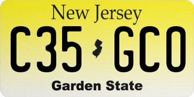 NJ license plate C35GCO