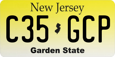 NJ license plate C35GCP