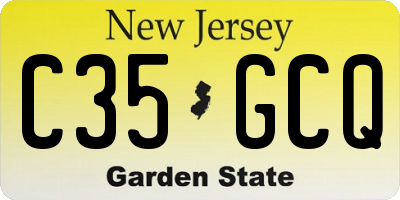 NJ license plate C35GCQ