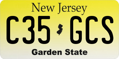 NJ license plate C35GCS