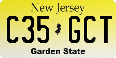 NJ license plate C35GCT