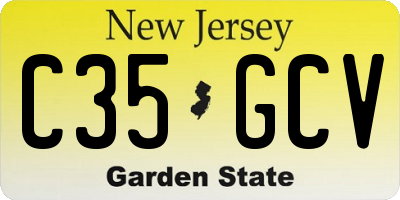 NJ license plate C35GCV