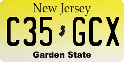 NJ license plate C35GCX