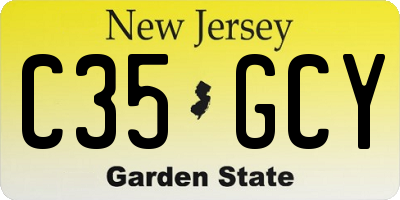 NJ license plate C35GCY